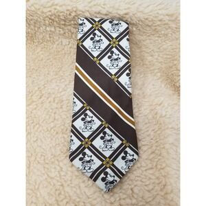 VTG 70s Cervantes Walt Disney Productions‎ Mickey Mouse Tie Brown See Pics